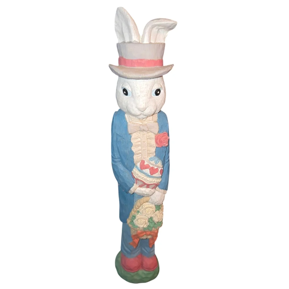 ABC Distributing Pair of 2 Brian & Frances Easter‎ Bunny Pencil Figurines 12